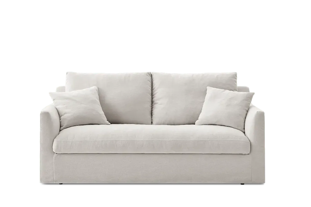 Agnes Slipcover Storage Loveseat, (Sadie) Ivory