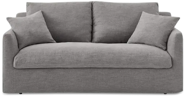 Agnes Slipcover Storage Loveseat, (Sadie) Ash