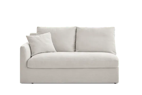 Agnes Slipcover Storage Left Arm 2 Seater Sofa, (Sadie) Ivory