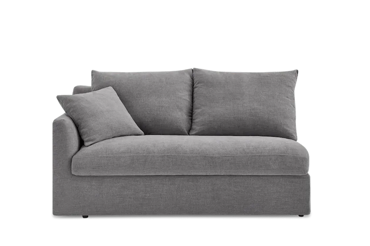 Agnes Slipcover Storage Left Arm 2 Seater Sofa, (Sadie) Ash