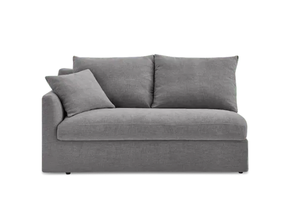 Agnes Slipcover Storage Left Arm 2 Seater Sofa, (Sadie) Ash