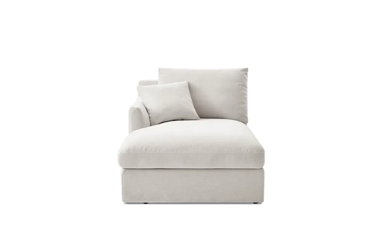 Agnes Slipcover Storage Left Chaise, (Sadie) Ivory