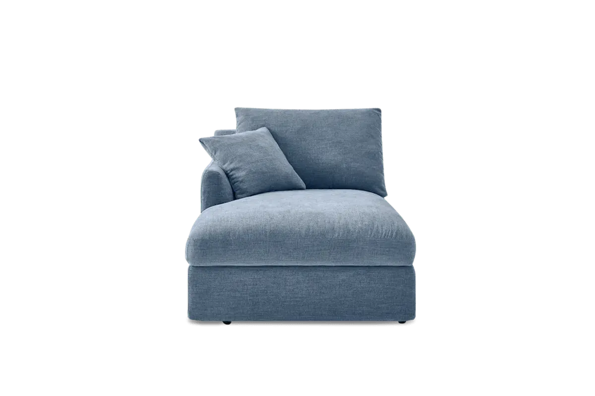 Agnes Slipcover Storage Left Chaise, (Sadie) Dusty Blue