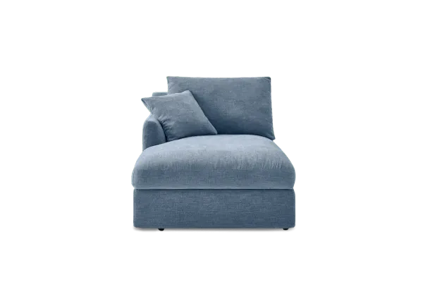 Agnes Slipcover Storage Left Chaise, (Sadie) Dusty Blue