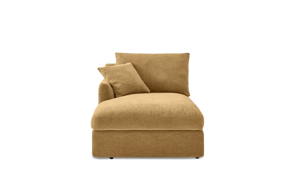 Agnes Slipcover Storage Left Chaise, (Sadie) Mustard Brown