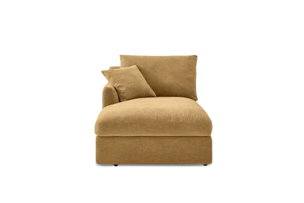 Agnes Slipcover Storage Left Chaise, (Sadie) Mustard Brown