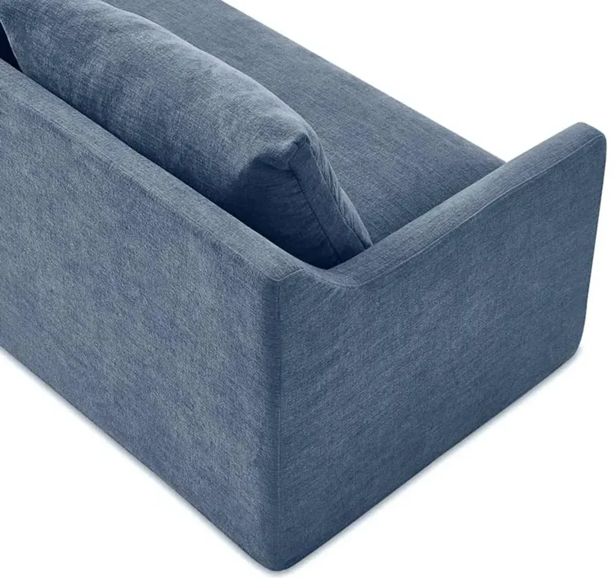 Agnes Slipcover Storage Right Chaise, (Sadie) Dusty Blue