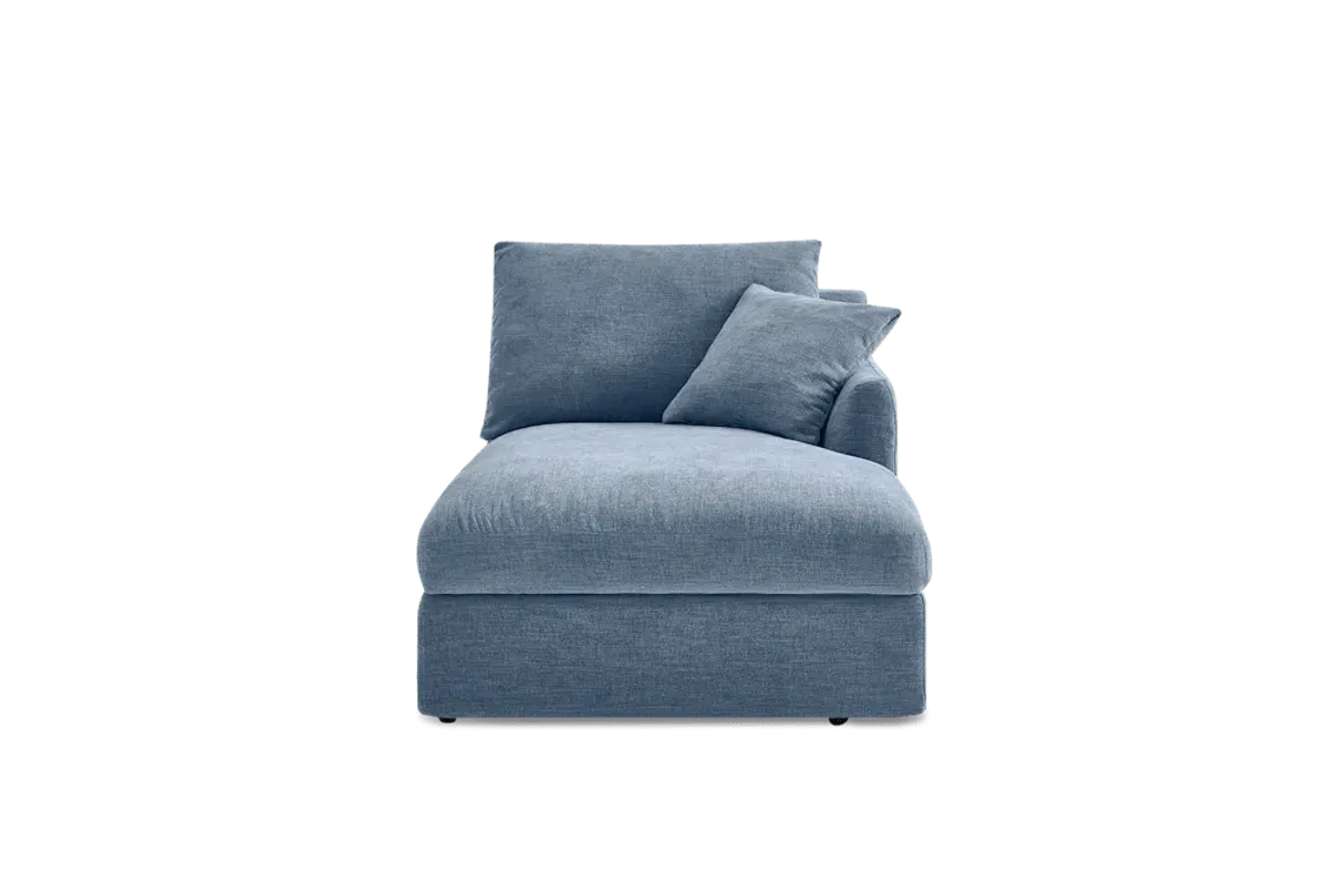 Agnes Slipcover Storage Right Chaise, (Sadie) Dusty Blue