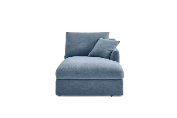 Agnes Slipcover Storage Right Chaise, (Sadie) Dusty Blue
