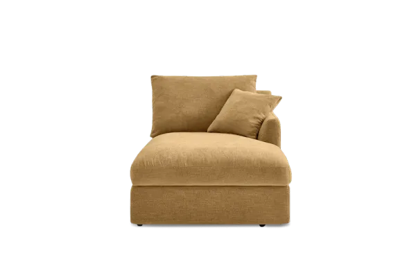 Agnes Slipcover Storage Right Chaise, (Sadie) Mustard Brown