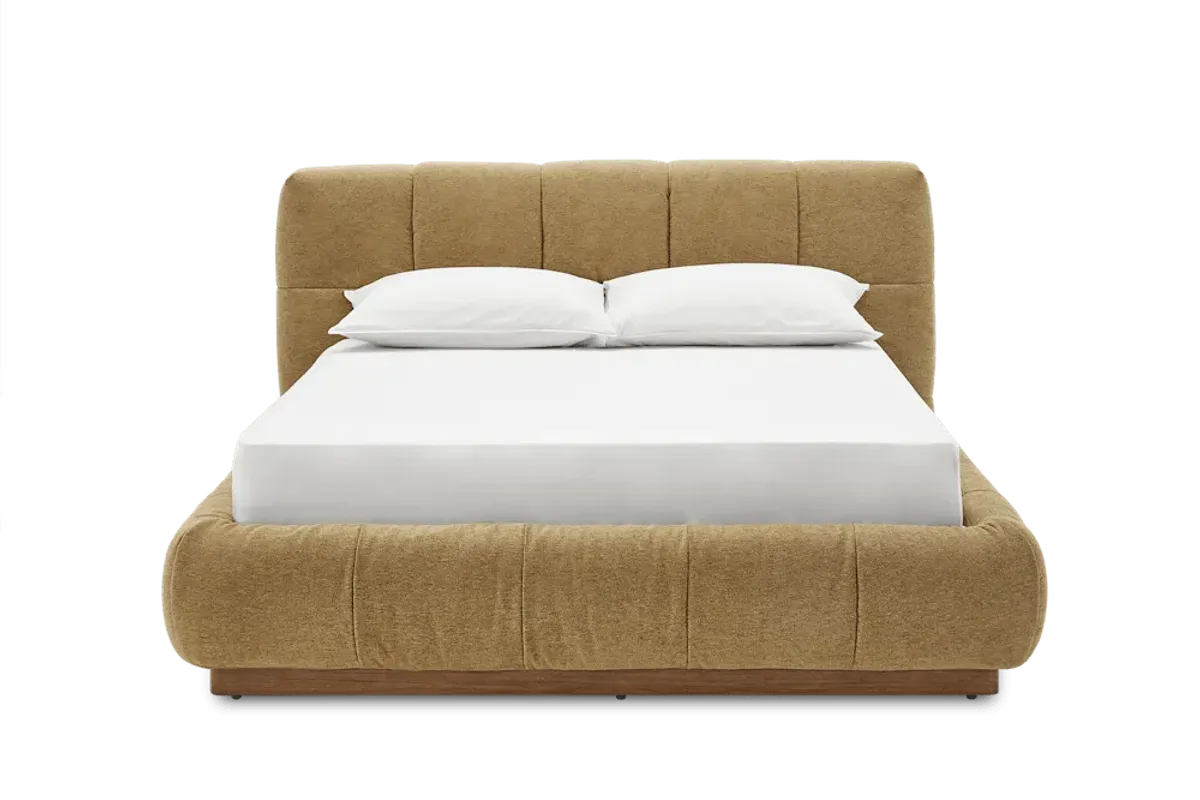 Esmee Queen Size Bed, (Performance Anderson) Mustard Brown