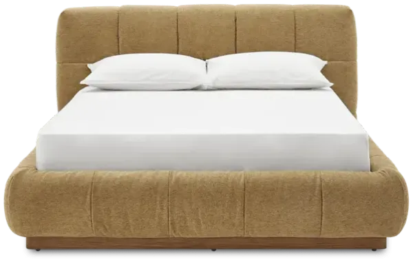 Esmee Queen Size Storage Bed, (Performance Anderson) Mustard Brown