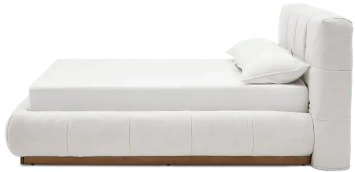 Esmee King Size Storage Bed, (Performance Anderson) Cream
