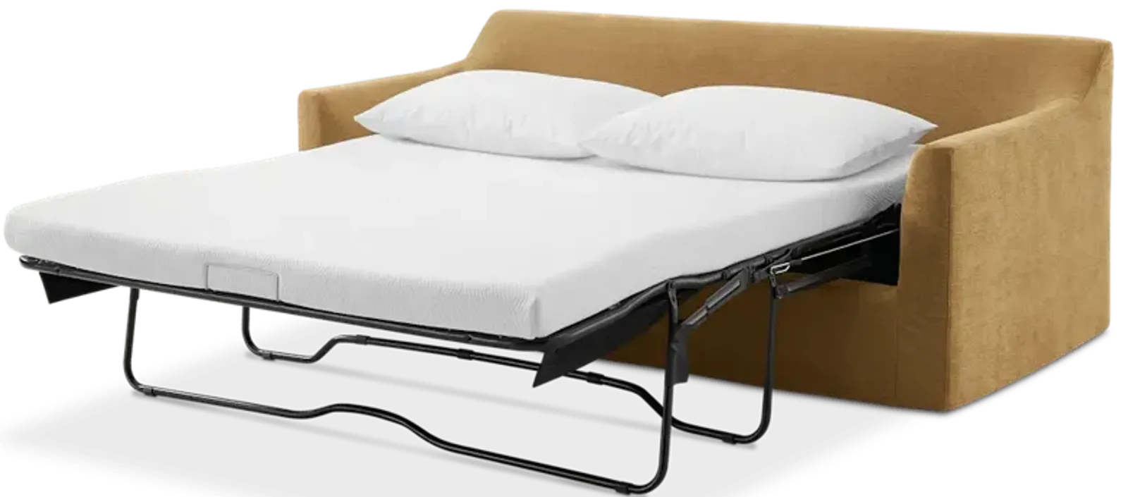 Agnes Queen Sleeper Sofa, (Sadie) Mustard Brown