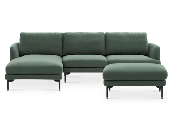 Pebble Chaise Sectional Sofa with Ottoman