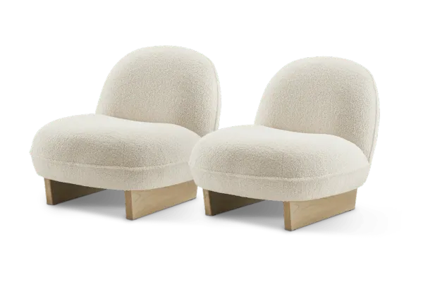 Ingrid Sherpa Chair Teddy White, Set of 2