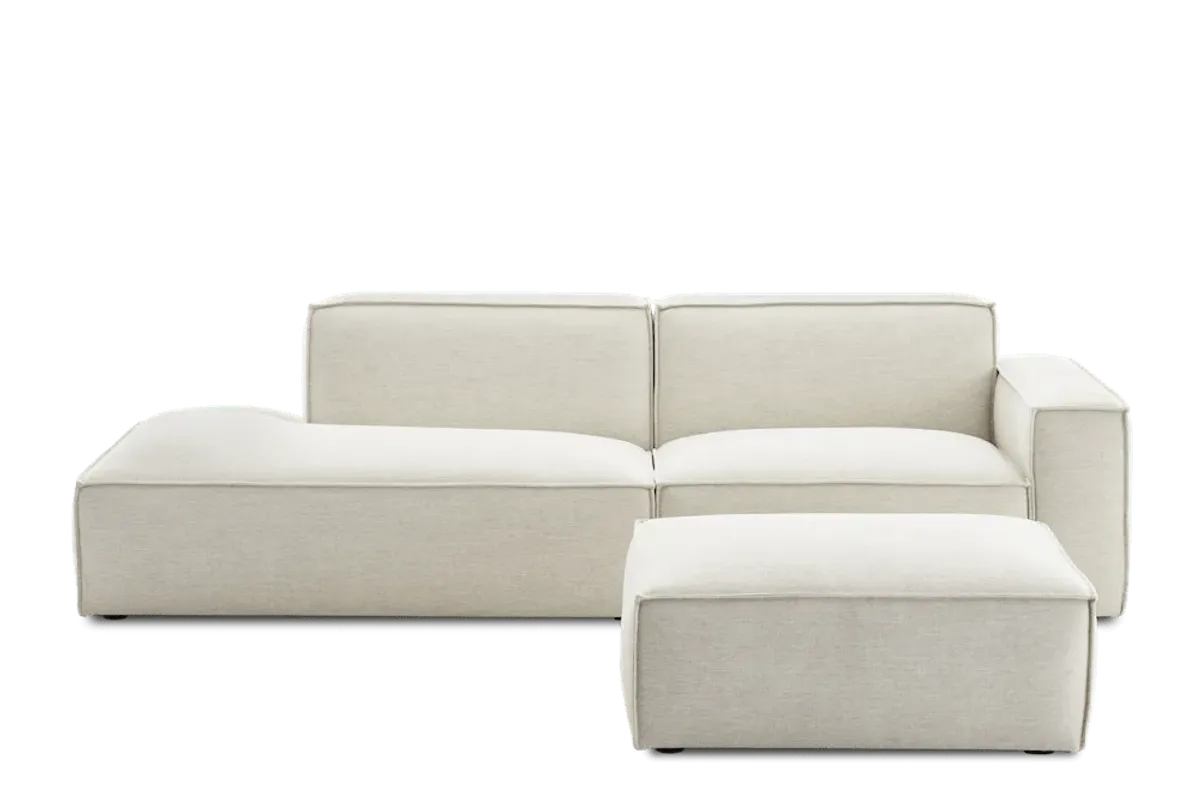Jonathan Side Chaise Sofa with Ottoman