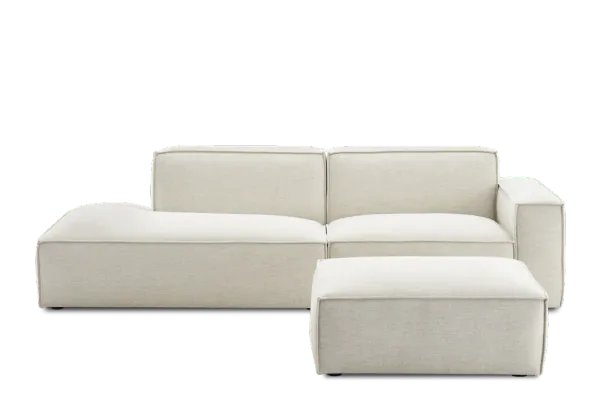 Jonathan Side Chaise Sofa with Ottoman