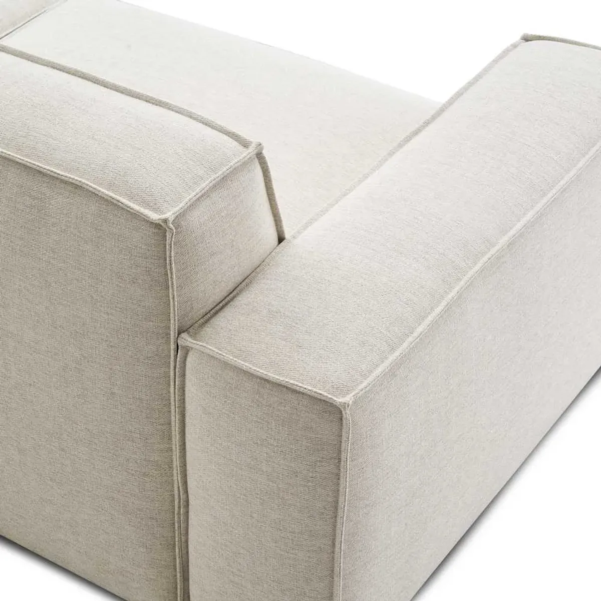 Jonathan Extended Side Chaise Sofa Right Facing with Ottoman, Performance Creamy White