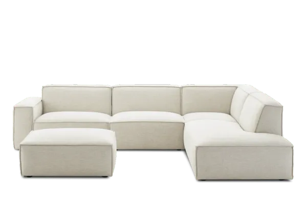 Jonathan Extended Side Chaise Sectional Sofa with Ottoman