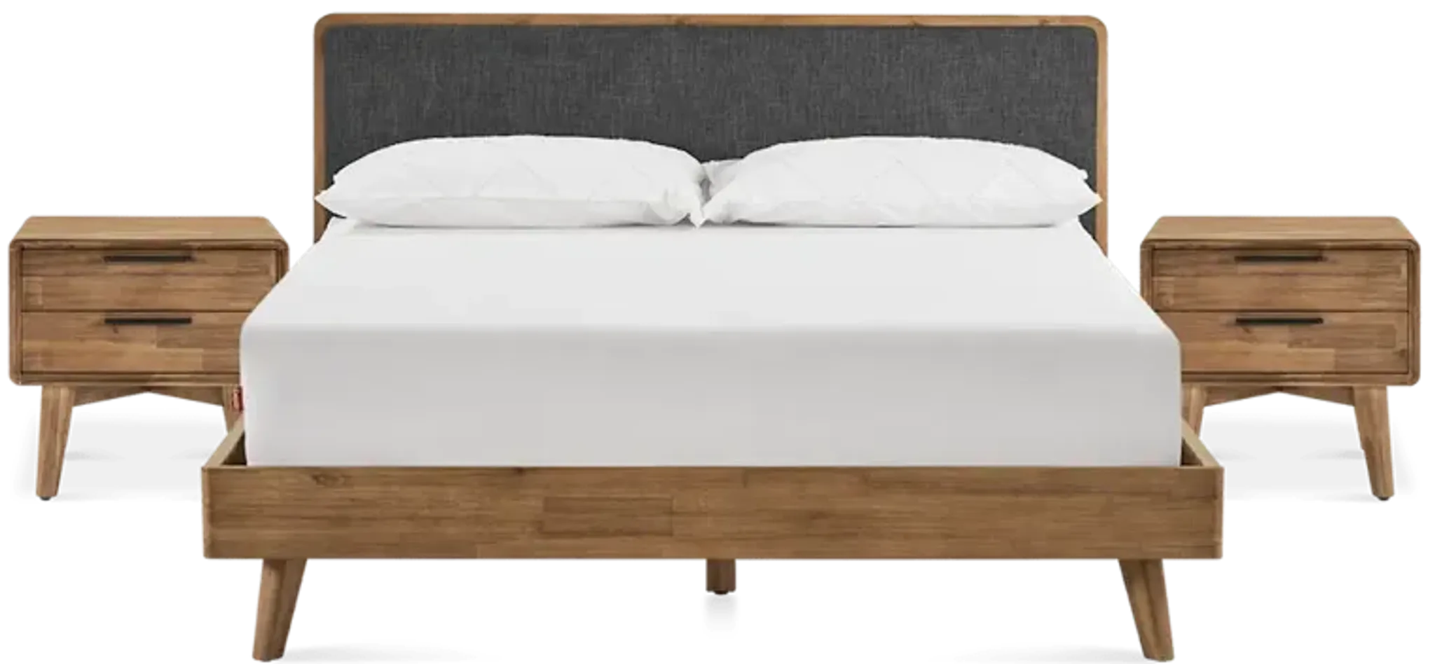 Seb King Size Bed With 2 Nightstand Set Castlery | Furniture.com