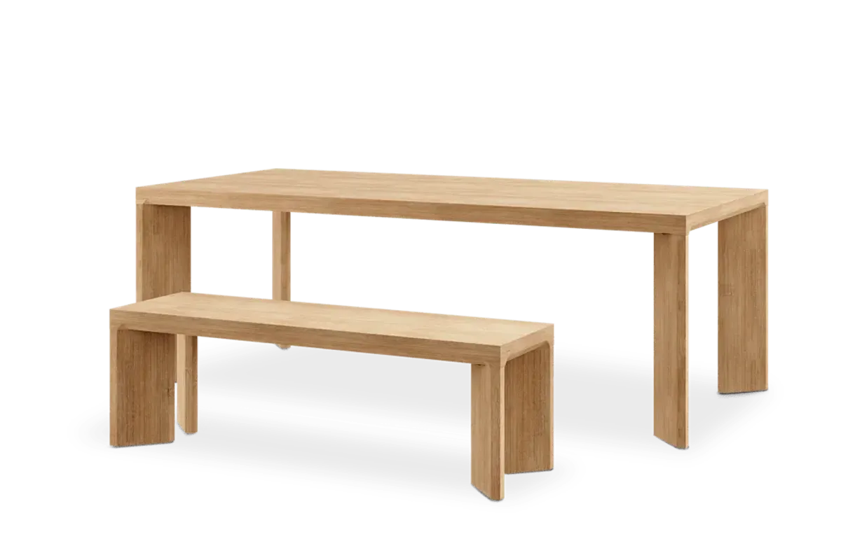 Casa Dining Table 86.6" with Dining Bench 55.1" Set