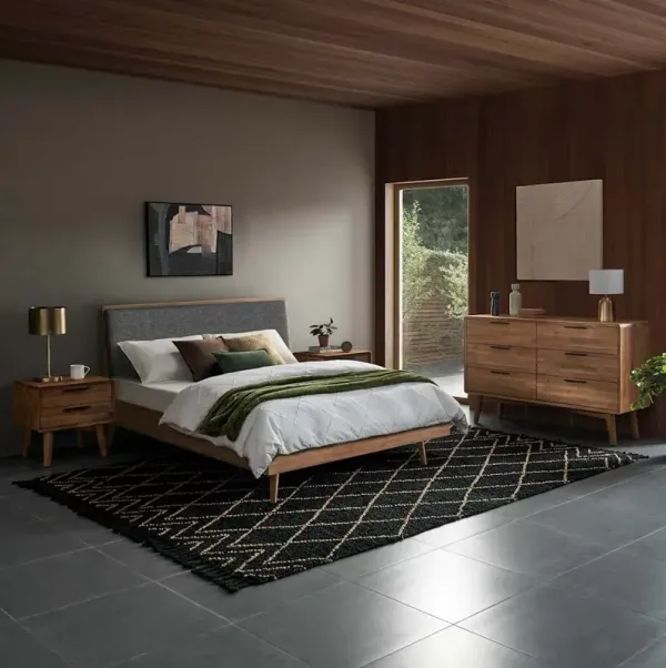 Seb 2 Nightstand with 6-Drawer Dresser Set