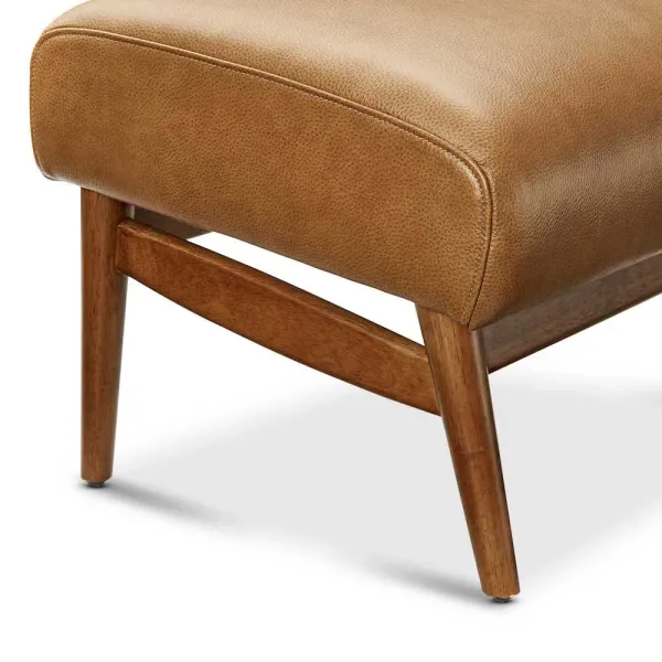 Desmond Armchair with Ottoman, Caramel