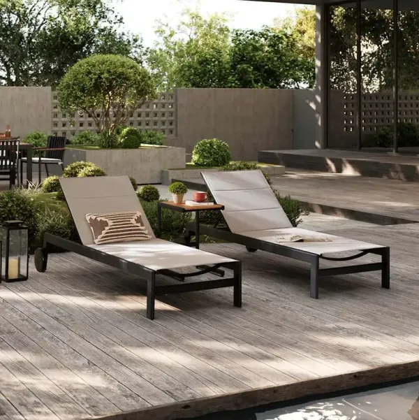 Sorrento Outdoor 2 Chaise Lounges & C-Side Table Set