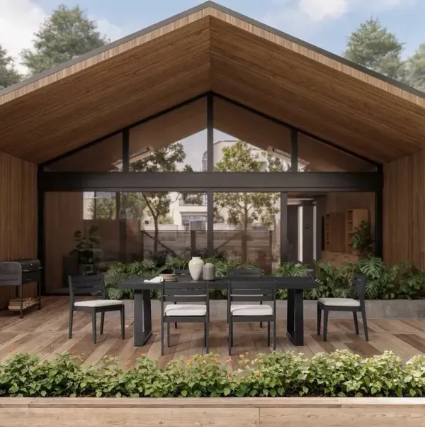 Rio Outdoor Aluminum Dining Table, 78.7" and 4 Chairs