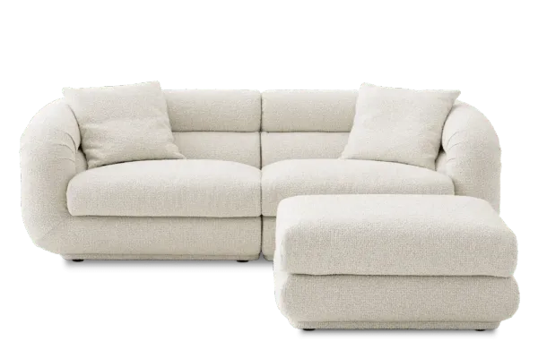 Solari Performance Fabric Sofa with Ottoman
