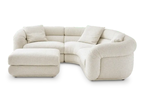 Solari Performance Fabric Sectional Sofa with Ottoman