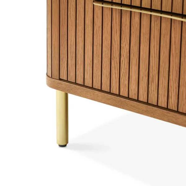 Harper 2-Drawer Nightstand 17.7" Set of 2, Chestnut