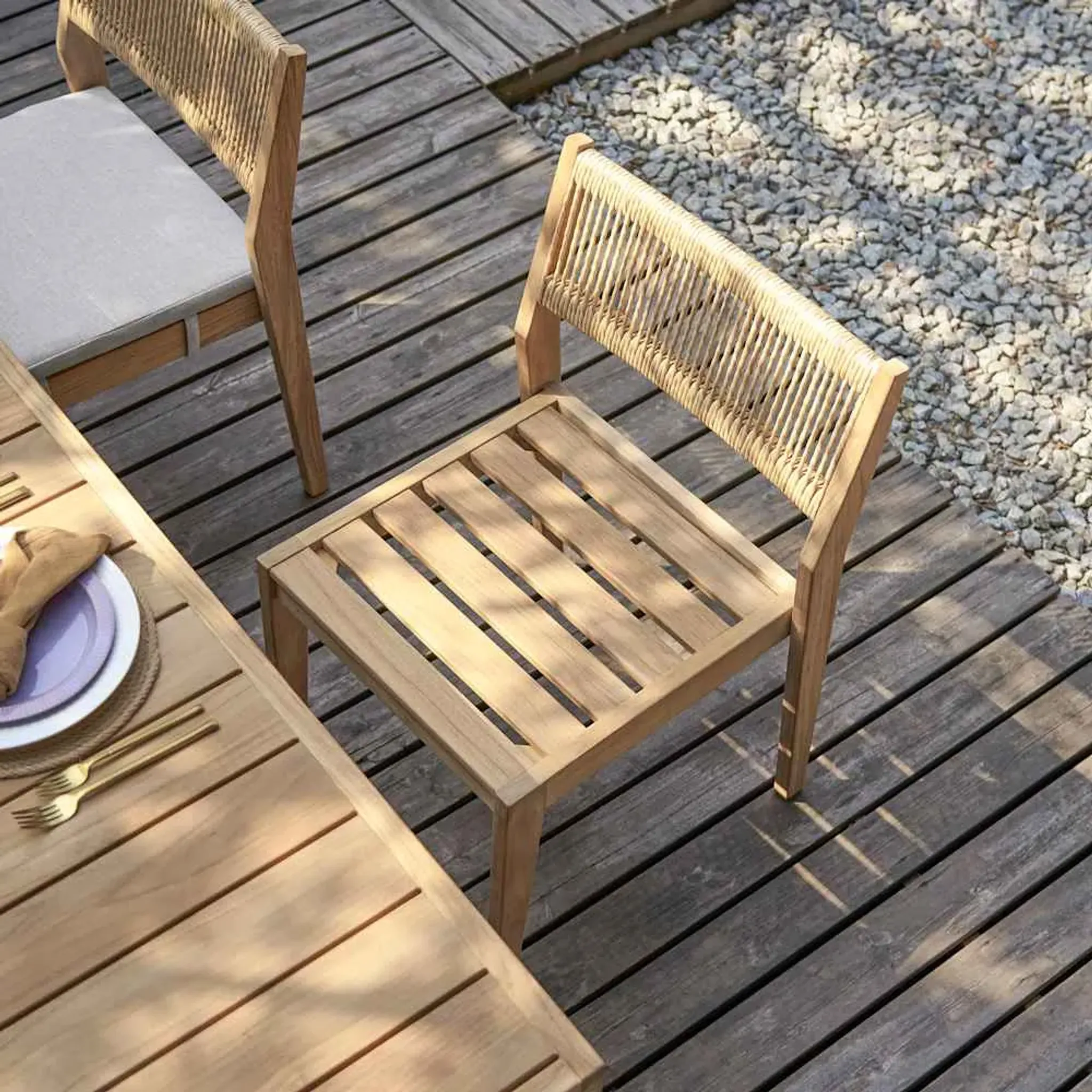 Rio Outdoor Teak Dining Table 63 And 6 Chairs Treated Version With ...
