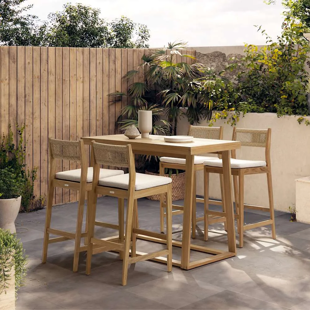 Rio Outdoor Teak Bar Table & Stool Set