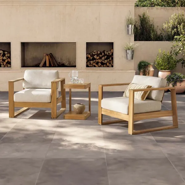 Rio Outdoor Teak 2 Lounge Chairs & Side Table Set