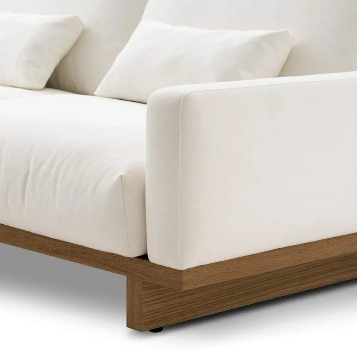 Mori Performance Fabric Armless Chaise Sectional Sofa with Side Table