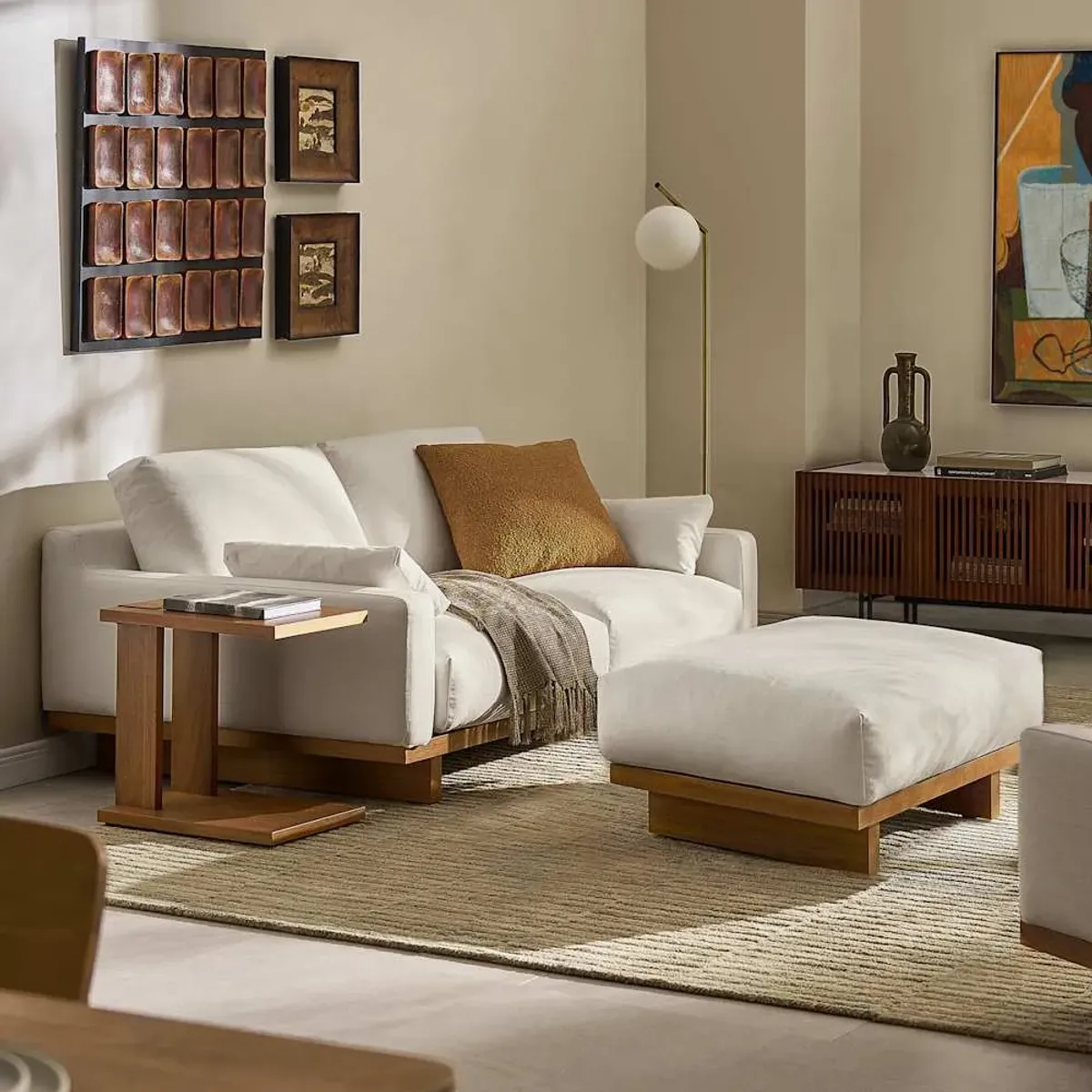 Mori Performance Fabric Sofa with Ottoman