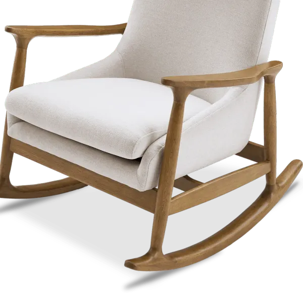 Desmond Rocking Armchair with Ottoman, (Performance Anderson) Cream