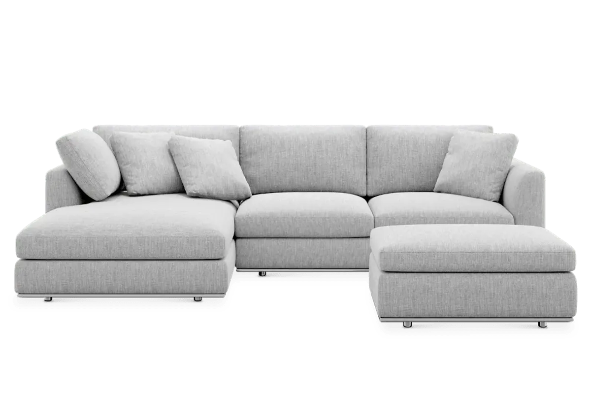 Hamilton Chaise Sectional Sofa with Storage Ottoman