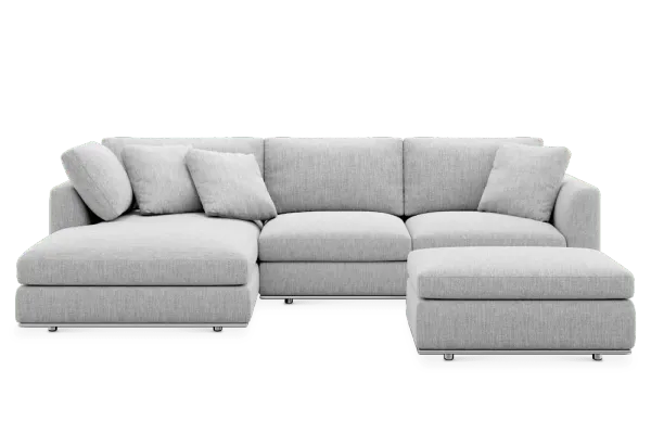 Hamilton Chaise Sectional Sofa with Storage Ottoman