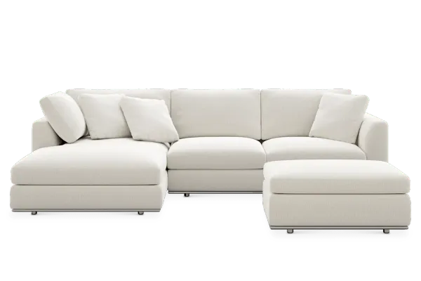 Hamilton Chaise Sectional Sofa with Storage Ottoman