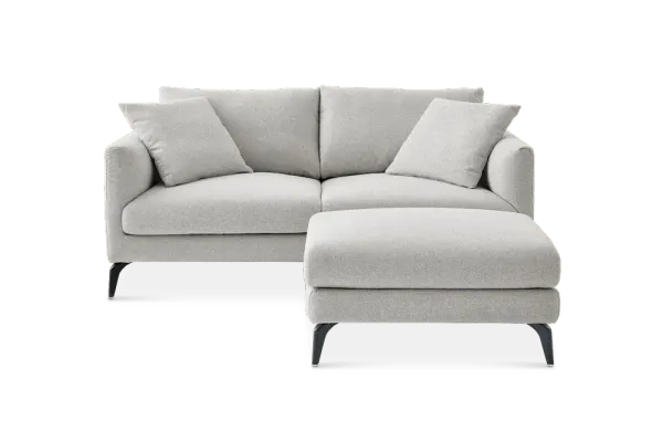 Lena Performance Fabric Loveseat with Ottoman