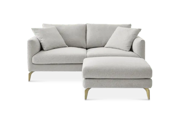 Lena Performance Fabric Loveseat with Ottoman