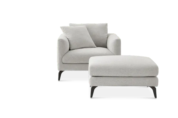 Lena Performance Fabric Armchair with Ottoman