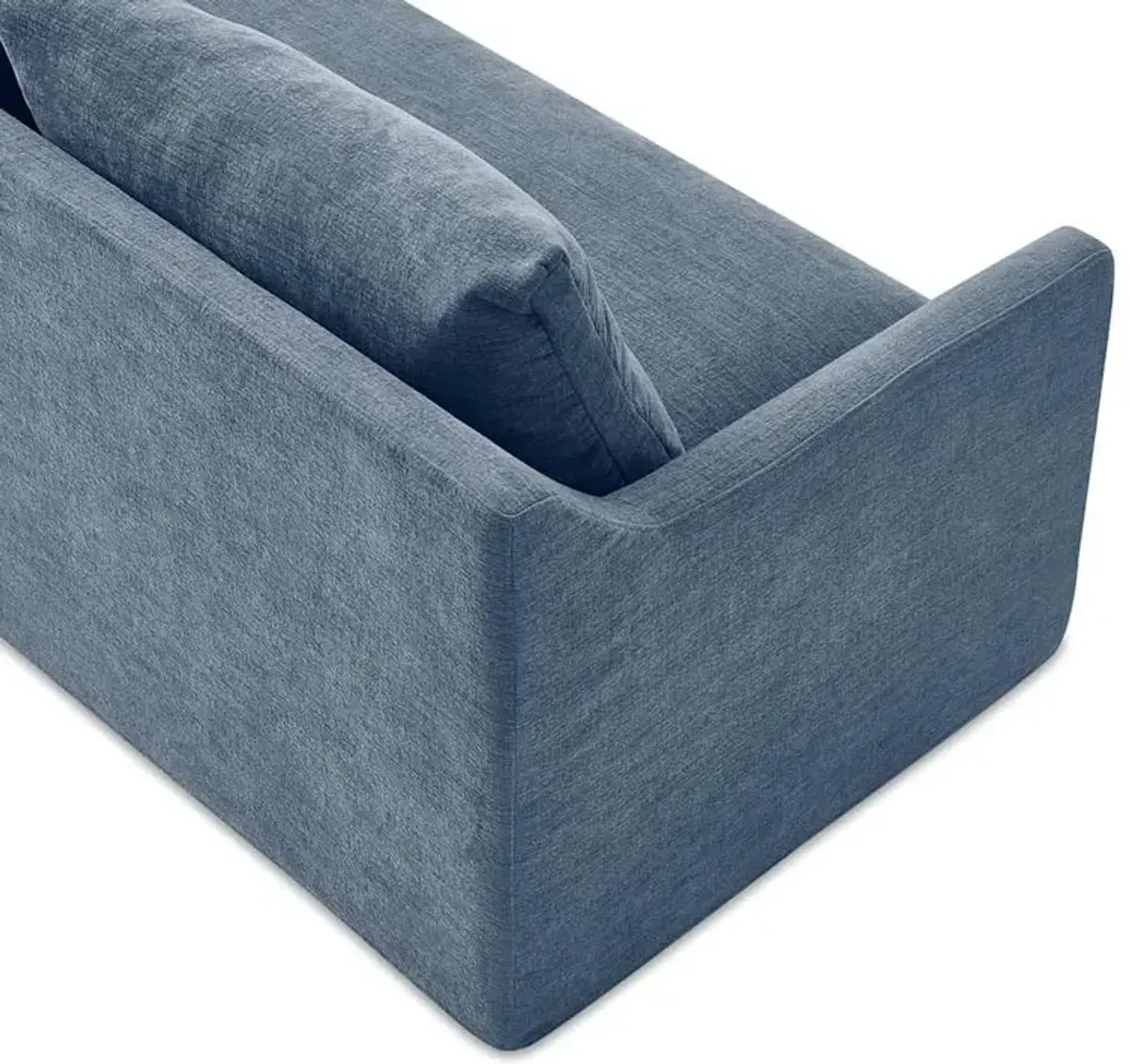 Agnes Slipcover Storage Sofa 79.9" with Ottoman, (Sadie) Dusty Blue