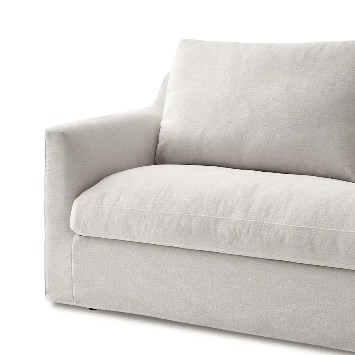 Agnes Slipcover Storage L-Shaped Sectional Sofa with Ottoman