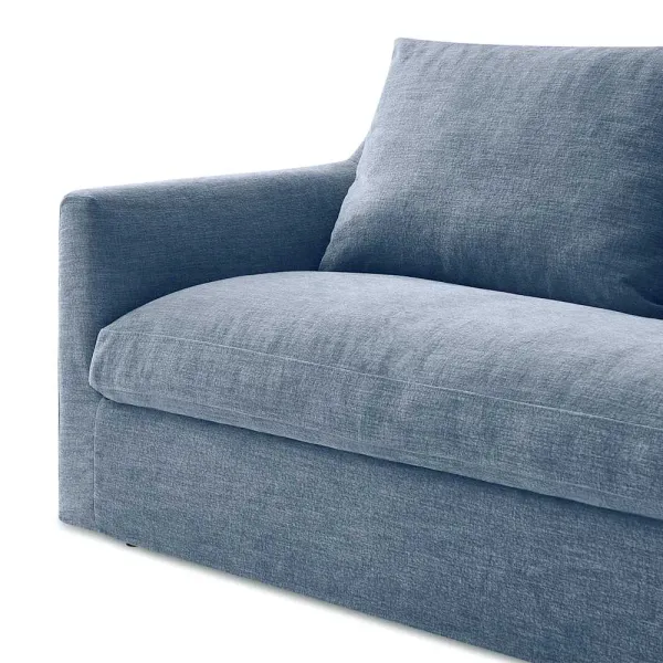 Agnes Slipcover Storage L-Shaped Sectional Sofa with Ottoman, (Sadie) Dusty Blue