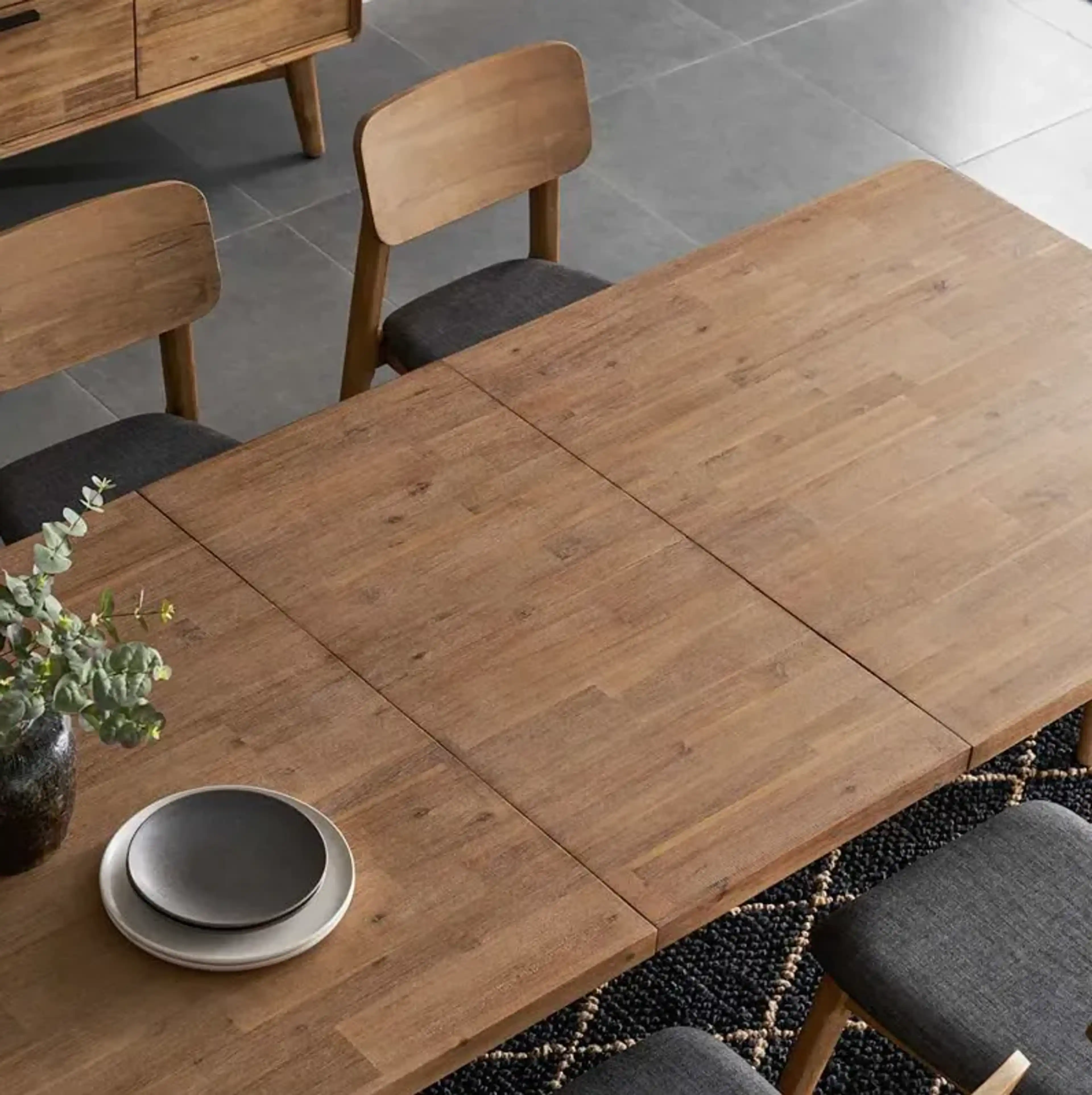 Seb Extendable Dining Table 59 1 With 4 Wooden Chairs And 51 2 Bench ...
