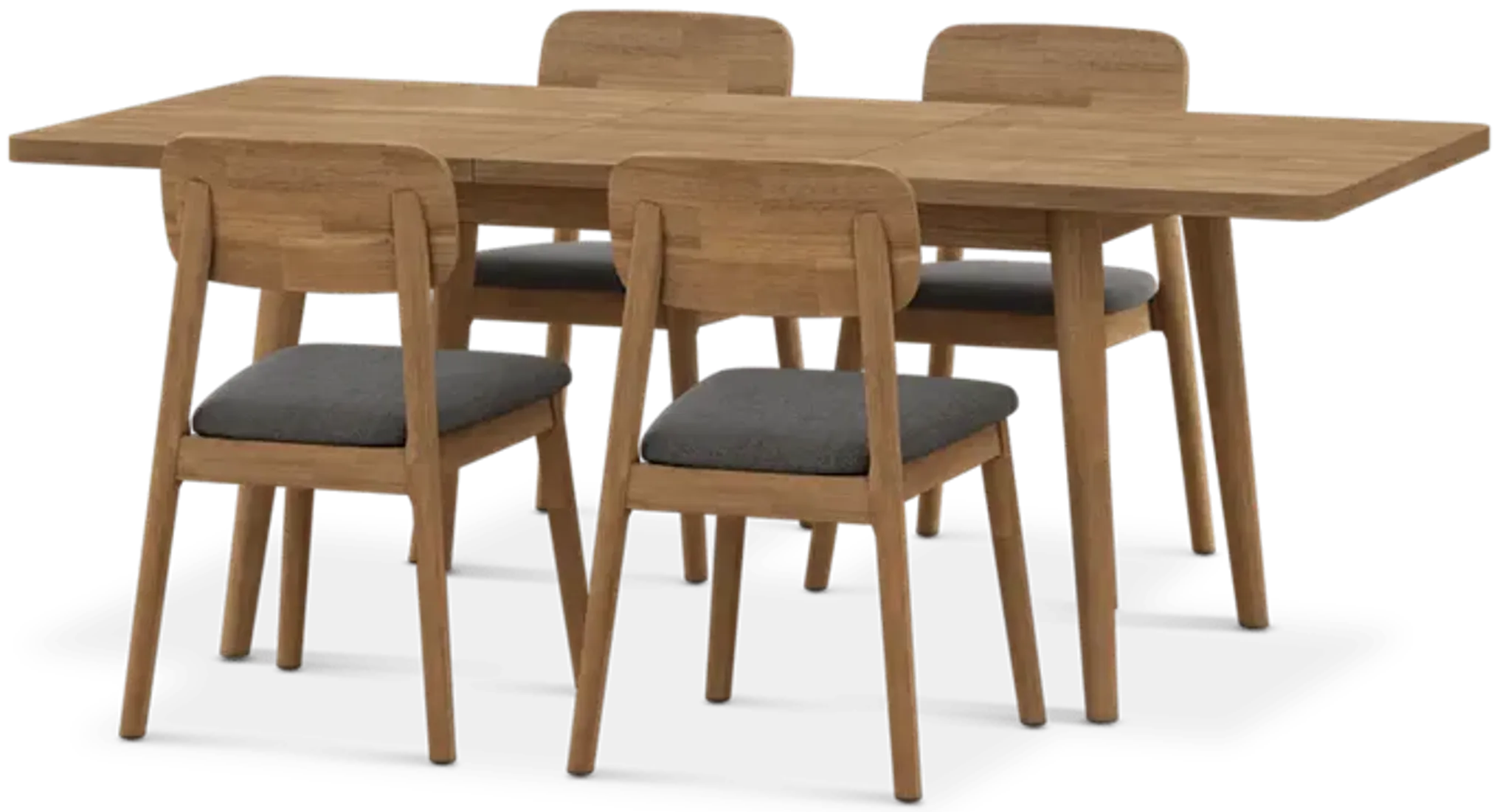 Seb Extendable Dining Table 59 1 With 4 Fabric Chairs Performance Twill ...